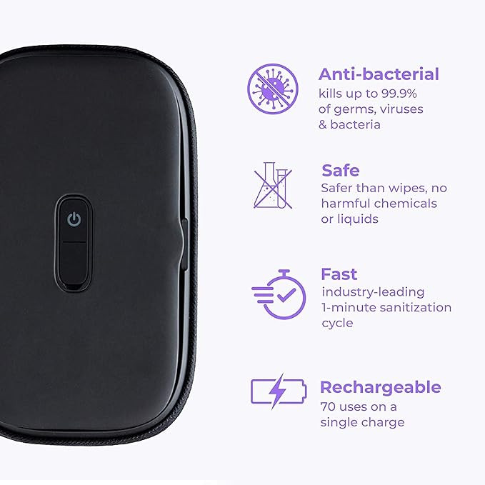Homedics UV-Clean Phone sanitizer - kills the germs without chemicals - black (model: SAN-PH100-BK-EF) image 4