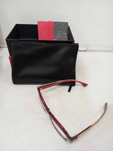 DANSHARIAN Glasses Frames with Demo Lenses - 53▢17-143 - Red / Gold (Model: GHERART / DN01105AW5317 53-17-143) image 3