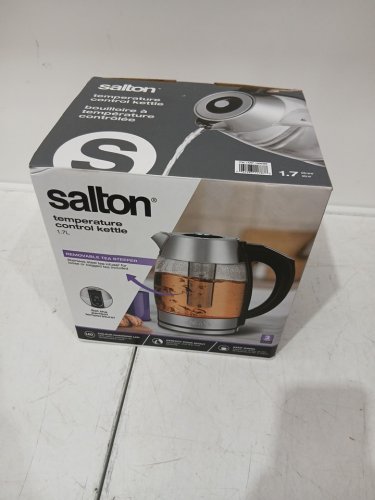 Salton Temperature Touch Control Kettle with Removable Tea Steeper - 1.7L - BRUSHED CHROME/CLEAR (model: gk2160) image 2