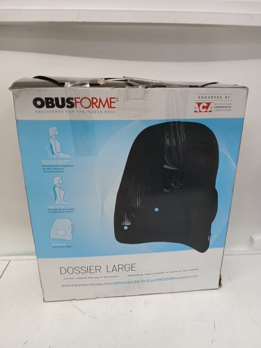 ObusForme portable Wideback Padded Backrest seat Cushion & Lumbar Support Pillow - 22" x 19" - Black (Model: WB-BLK-CBC) image 3