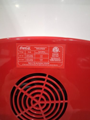 KOOLATRON PORTABLE COOLING/WARMING LED coca cola MINI FRIDGE - 4L/6 CAN CAPACITY - RED (MODEL: CCGM4) image 5