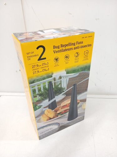 2pk elements Rechargeable Bug Repelling Fans with Soft-Stop Blades - black (model: 1796161) image 2