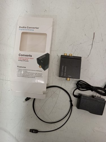 Digital to Analog Audio Converter with Optical Coaxial Cable - 3.5mm adapter - black image 2