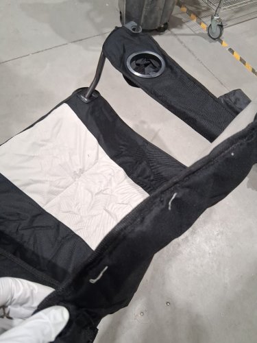 Padded Folding Camping Chair with Cup Holder - BLACK image 5
