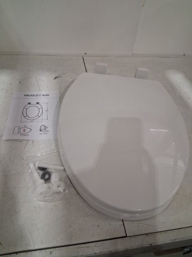 eillbar elongated oval(oblong) toilet seat with soft close - 18.5" - white image 3