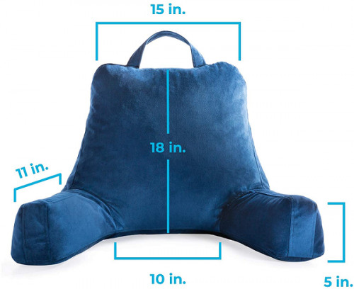 LINENSPA SHREDDED FOAM READING/SUPPORT PILLOW - SOFT VELOUR COVER - STANDARD 26" x 18" - NAVY (MODEL: LZ26NVSFRP) image 2