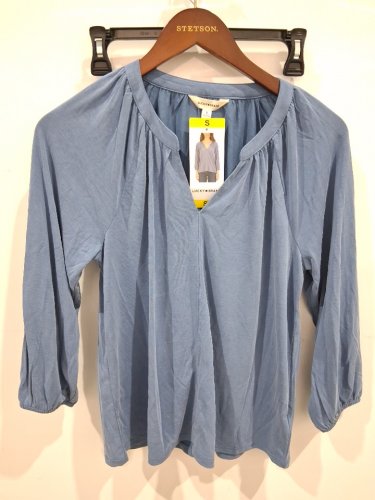 WOMEN'S LUCKY BRAND V NECK LOOSE FIT BLOUSE - LARGE - blue (STYLE : 1827055) image 2