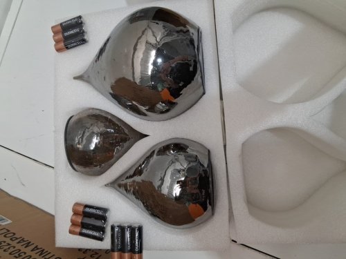3pc LED Glass Raindrops - 7.3" / 5.7" /4.7" - grey (model: 1759342) image 4