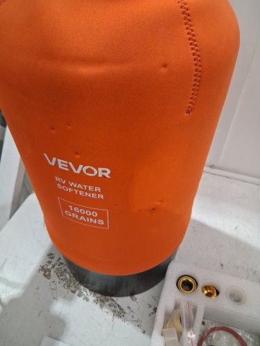 Portable Water Softener for RVs, Trailers, Boats, Mobile Car Washing, Pressure Washing and more -  16,000 Grain, 3/4" fittings, 42" hose - orange/black (Model: PRS-308-FC) image 4