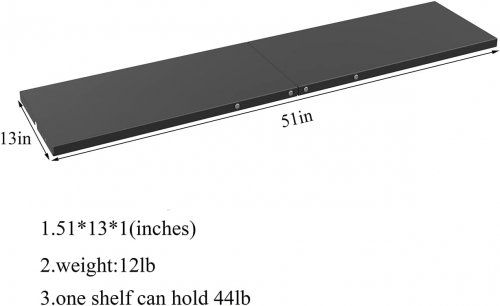 KINYING Metal Storage Shed Shelving - 51" x 13" - black (model:KY-YT006AM-SHELVES-1) image 2