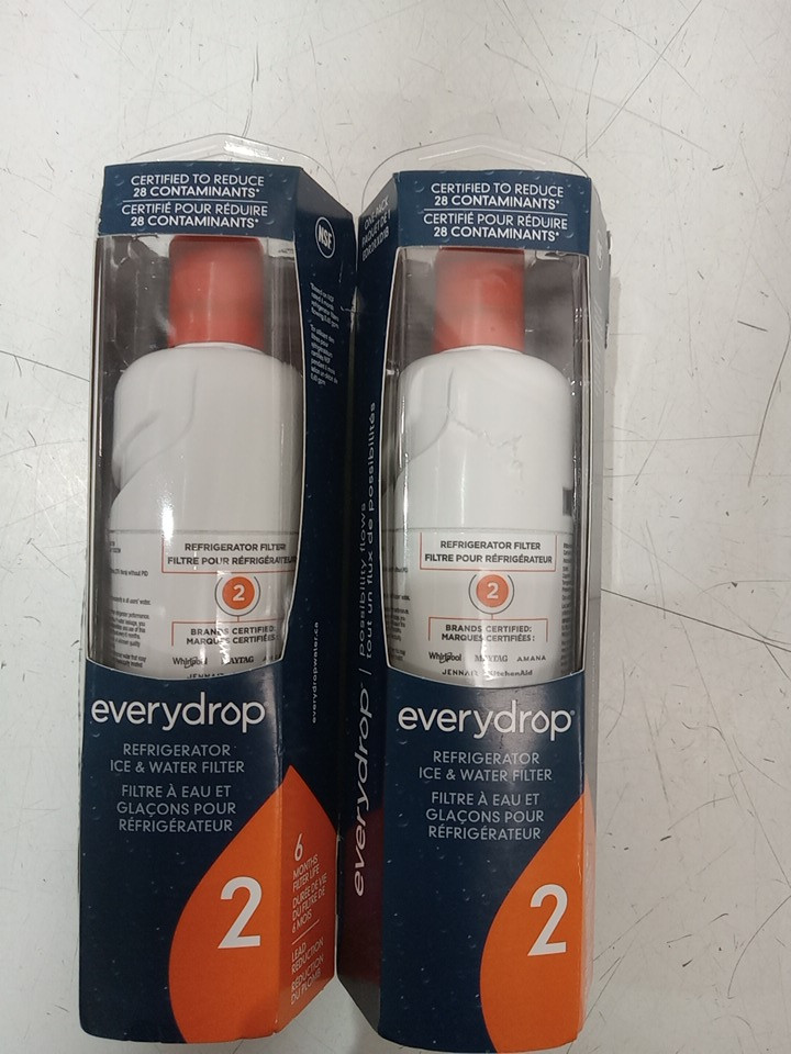 2pk EVERYDROP ICE & WATER REFRIDGERATOR FILTER 2 - COMPATIBLE WITH MAYTAG/WHIRLPOOL/ KITCHENAID - (model: EDR2RXD1B) image 2