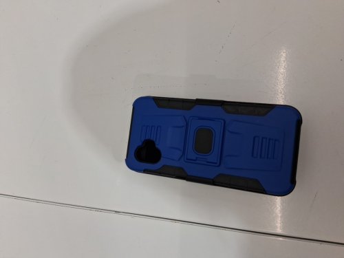 phone case with belt hip holster clip and stand - for galaxy xcover 6 pro - black/blue image 2