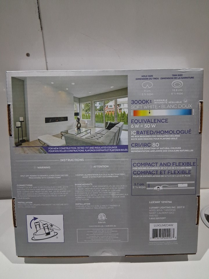 LUXWAY slim 360 led recessed directional and dimmable fixture - suitable for damp locations - 3000k soft white - 4" - matte white finish - (model: luxslm2d4w) image 3