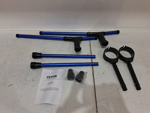 Lightweight Aluminum Forearm Folding Medical Crutches with 11-Level Adjustable Height & 4-Level Upper Cuff - 55" to 70" - black/blue (model: fbl580319) image 3