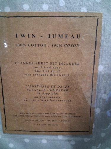 3pc Moon and Stars Collection flannel sheet set - twin -polkadot /grey/white image 3