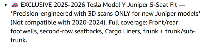10PC SUPER LINER Floor Mats & Cargo Liners FOR Tesla Model Y Juniper 2025 2026 - BLACK (MODEL:HKDJ-S-L-JUNIPER) image 2