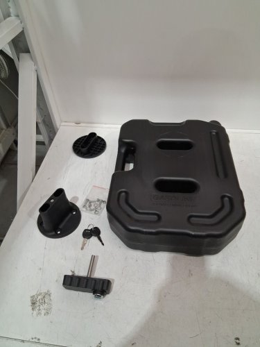 plastic gas can with pour spout - 10L - black image 3