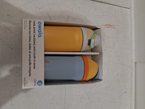 2pk Owala FreeSip Stainless Steel Water Bottles with straws - 16oz - blue/green (model: 2856617) image 2