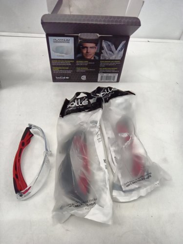 3pk unisex bolle safety extreme anti-fog and anti-scratch eyewear safety protection - OSFM - red/black (style: 1773030) image 2