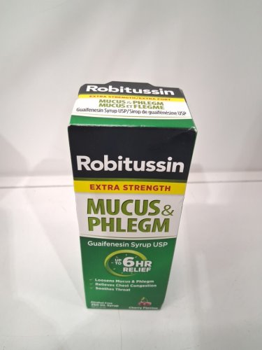 ROBITUSSIN EXTRA STRENGTH MUCUS AND PHLEGM, 6HR RELIEF - 250ML - CHERRY image 2