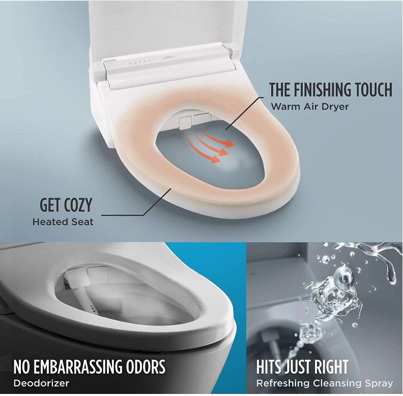 TOTO WASHLET ELECTRIC BIDET TOILET SEAT WITH REMOTE CONTROL HEAT & SOFT-CLOSE LID - round - WHITE (MODEL: SW3083#01) image 2