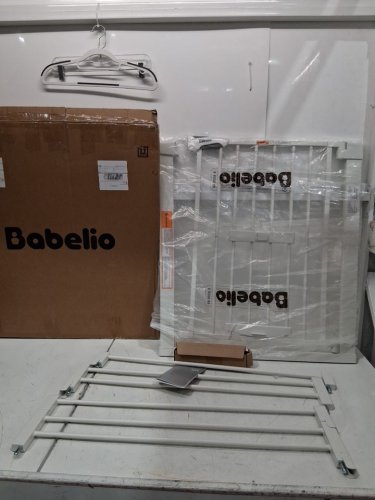 Babelio Extra Wide Baby Gate with Adjustable pet Door - 29" - 48" - white (Model: cb-m-101) image 2