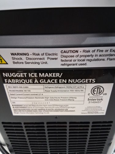 Euhomy countertop nugget ice maker - makes 35lbs/day - stainless steel (model: im-15s) image 5