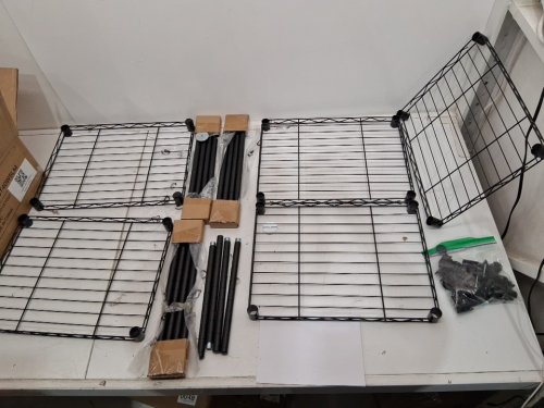 5-Tier Metal Wire Shelving Unit kitchen shelf - 48" - black (model: usbt40w5lm) image 4