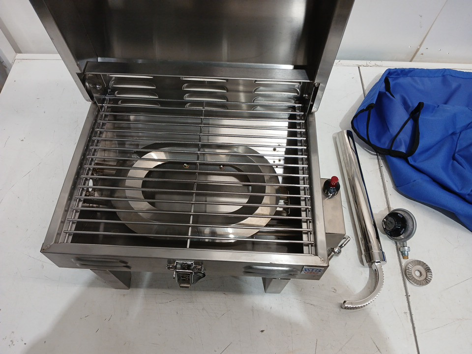 btg gear portable Tailwaves Marine Grill with Rod Holder Mount propane BBQ for boats & tailgating/camping - 10.6" x 15.74" x 12.6" - stainless steel image 6