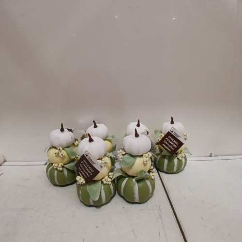6 Way to Celebrate! Harvest Pumpkin Stack - white green image 2