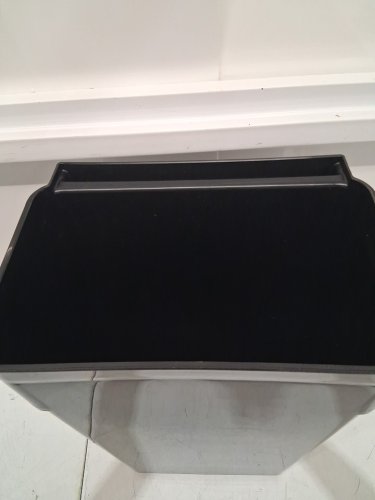 restaurantware clean by rw attachable slim trash bin - 22" x 12" - black image 4