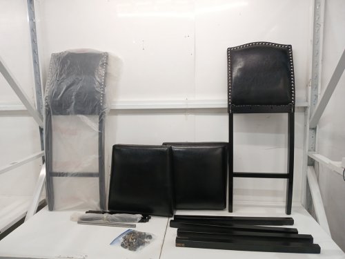 2PK Baxton Studio Libra Black Modern Bar Stool with Nail Head Trim - 44" x 21" x 18" - black (model:BBT 5111) image 3