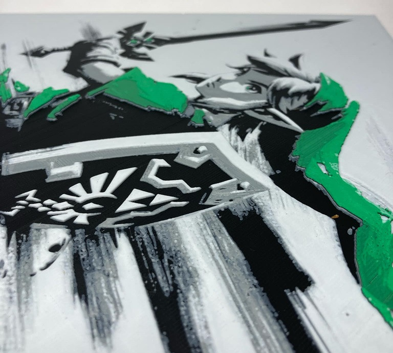 8"x8" 3D Printed - Link - Legend of Zelda - Textured Photo image 3