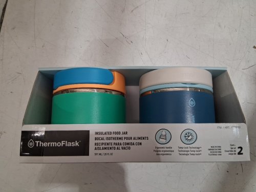 2PK THERMOFLASK INSULATED FOOD JARS - 20OZ - blue/white/light blue & seafoam green/Orange/blue (MODEL: 1759351) image 3