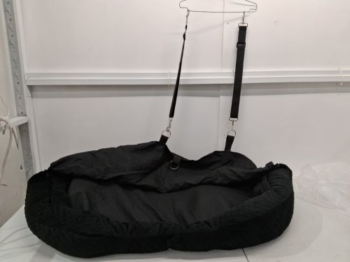 kiusatig washable pet car seat for large/medium dogs with detachable leashes and storage pocket - black (KI2401-B) image 2