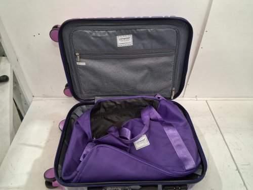 3pc larvender 20" hardshell roller carry on luggage set with duffel bag & toiletry bag - midnight berry - (model: 5515-b) image 11