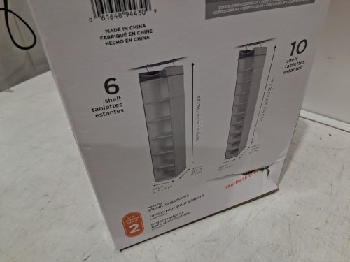 2PC Neatfreak Hanging Closet OrganizerS - 6 SHELF / 10 SHELF - GREY (MODEL: 1832728) image 3