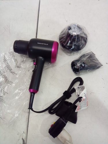 Wavytalk blown away ionic Hair Dryer with diffuser & concentrator attachments - BLACK/pink (MODEL: QL-5917BDC) image 4