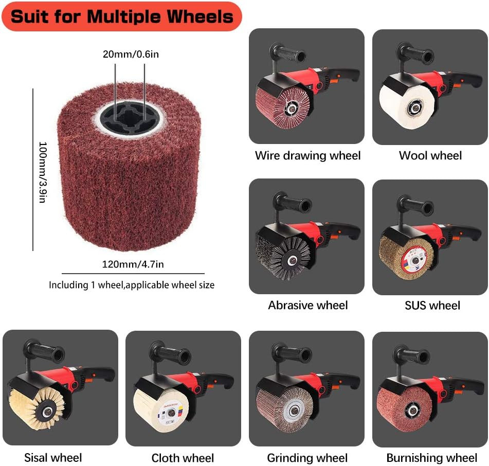 BriSunshine Multisurface electric burnishing/Polisher machine for Metal & Wood - 1400W - 600-3600RPM - Red/Black image 3