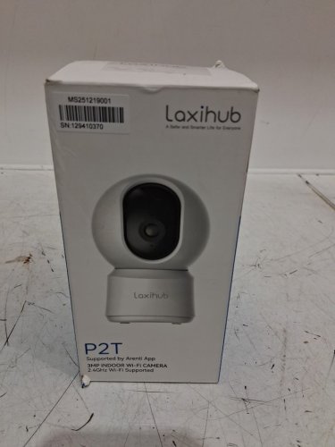 LAXIHUB 360° VIEW 2K SMART CAMERA WITH PHONE APP, PAN/TILT, MOTION & SOUND DETECTION, NIGHT VISION, TWO-WAY AUDIO, WORKS WITH ALEXA - WHITE (MODEL: P2T) image 2