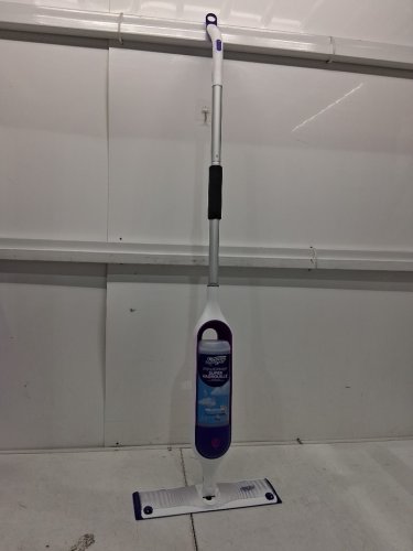 SWIFFER POWERMOP MULTI-SURFACE MOP KIT WITH 2 MOPPING PAD REFILLS, 1 FLOOR CLEANING SOLUTION WITH FRESH SCENT AND 2 BATTERIES - PURPLE AND WHITE image 2