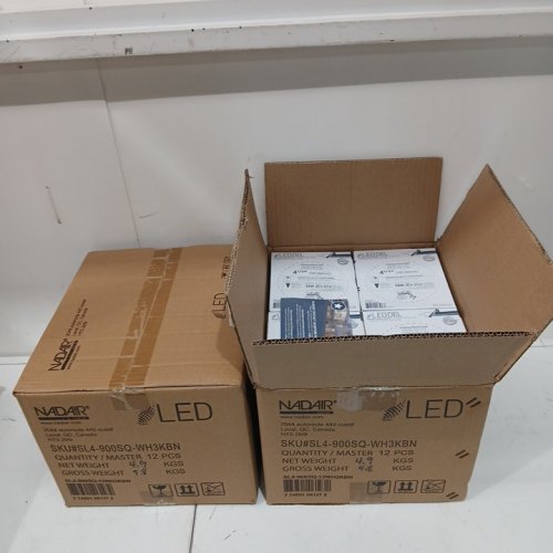 24PK NADAIR LED RECESSED ULTRA SLIM  DIMMABLE SQUARE LIGHTS - 4"-12W -900LMN- 3000K (WARM WHITE) - WHITE/BRUSHED NICKEL TRIM FINISH (MODEL: SL4-900SQ-WH3KBN) image 3
