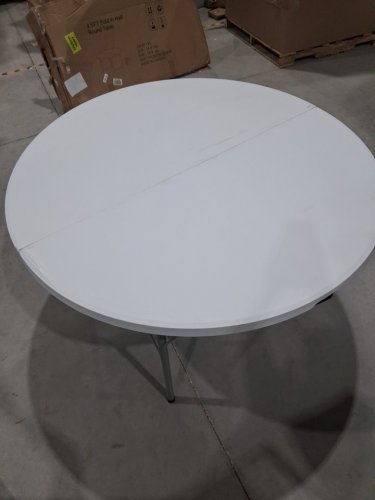 indoor/outdoor portable folding table - 4.5ft round - WHITE/grey (MODEL: SN-RF135) image 5