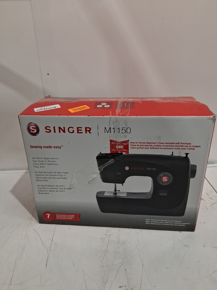 SINGER Lightweight & Portable Sewing Machine With 45 Stitch Applications - Black (model: m1150) image 2