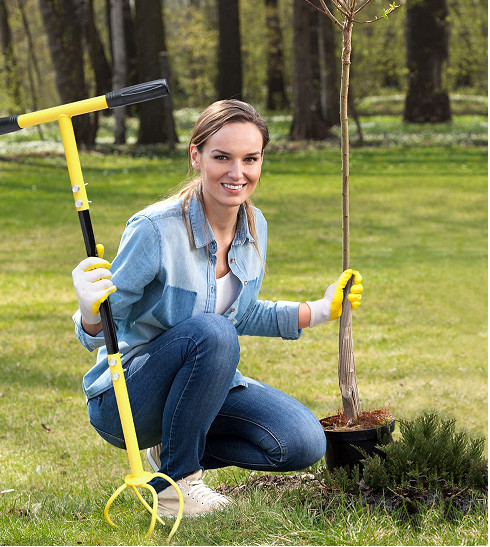 ALTDORFF MANUAL TWIST TILLER GARDEN CLAW AND GLOVES - 17" x 8.7" x 6" - YELLOW (MODEL: 1944) image 2