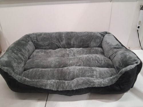 Soft fluffy dog bed - 2ft x 3ft - grey image 3