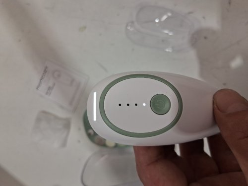 momcozy rechargeable electric gentle baby nail trimmer - white/green (model: NC02) image 3