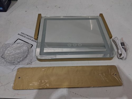 Moonee LED Dimmable Smart Touch Control Vanity Mirror - 12" X 14" - Gold image 3