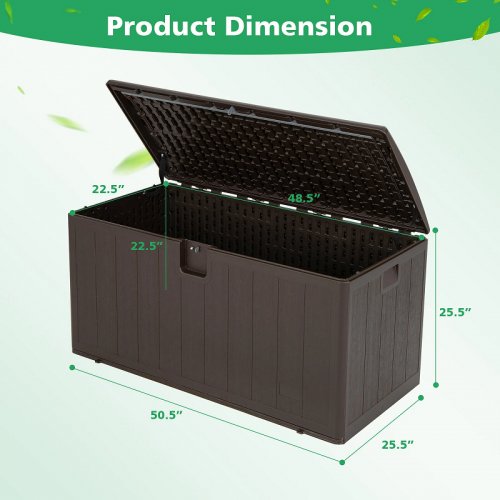 Costway Waterproof Lockable Outdoor Deck Box - 105gal - driftwood (model: np10267) image 2