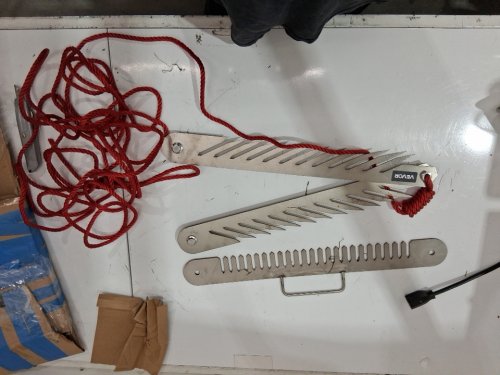 heavy duty Portable Foldable and throwable Aquatic Weed Rake -24" - 30FT rope - stainless steel/red (model: 7867) image 3